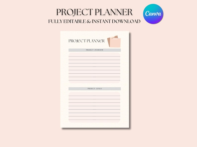 Editable Project Planner Template | Canva Business Organizer ...