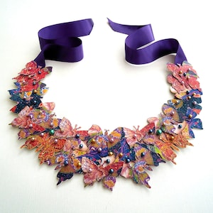 Butterfly Bib Statement Necklace Collar image 1