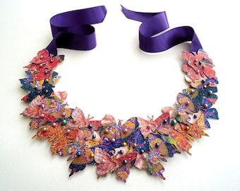 Butterfly Bib Statement Necklace Collar