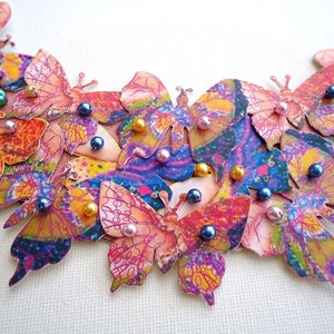 Butterfly Bib Statement Necklace Collar image 3