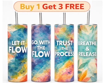 Radiant Flow Tumbler PNG, Inspirational Quote Wrap, 20oz Skinny  Design, Watercolor Sublimation PNG