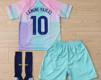 Kit maillot de football Barclona pour jeunes, ensemble d'uniformes Lamine Yamal 10