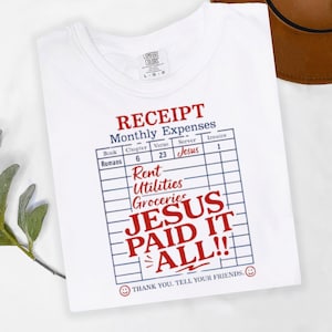 Jesus Paid It All PNG, Christian Shirt Design Png, Sublimation Worship Designs, DTF Christian Png, Guest Check Shirt Design Png