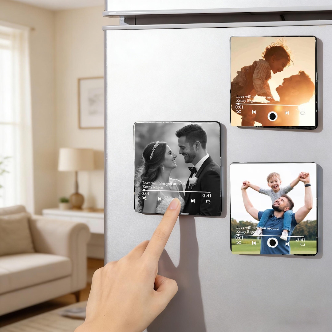 Custom Music Fridge Magnet, Personalized Photo & Music Fridge Magnet ...
