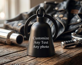 Custom Engraved Guardian Bell for Motorcycle, Personalized Ride Safe Gift for Dad, Husband or Biker, Memorial Motorcycle Bell Charm