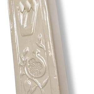 Prosperity - White on White -  Ceramic Mezuzah case