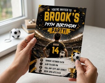 Editable Football Birthday Invitation | Soccer Party Template (Digital Download)