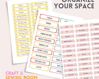 Printable Craft & Sewing Room Labels for Easy DIY Organization | Instant Download
