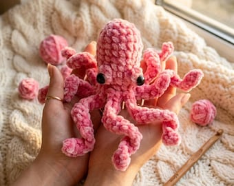 Crochet Octopus Pattern PDF | Velvet Amigurumi Tutorial, Beginner Stuffed Animal (Digital Download)