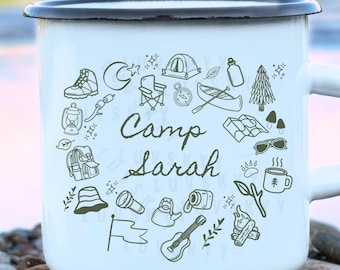 Plantilla de logotipo de campamento, PNG de despedida de soltera de campamento, damas de honor personalizadas para novias de aventuras al aire libre, SVG para fiesta de cumpleaños infantil de senderismo en la montaña