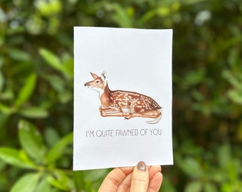 Printable Greeting Card Set, Cute I Like You Card for New Relationships & Dating, Punny I Love You Animal Notecard and Envelope