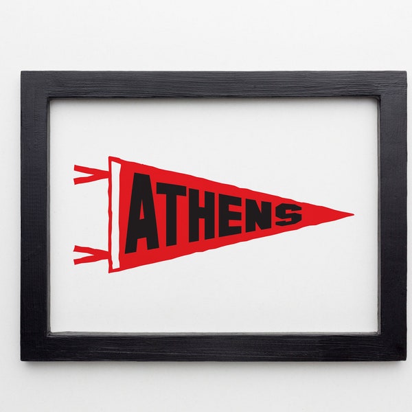 Athens, GA Wall Art, Printable Athens, Varsity Pennant Banner, Dorm Decor, Graduation Gift, Dorm Art