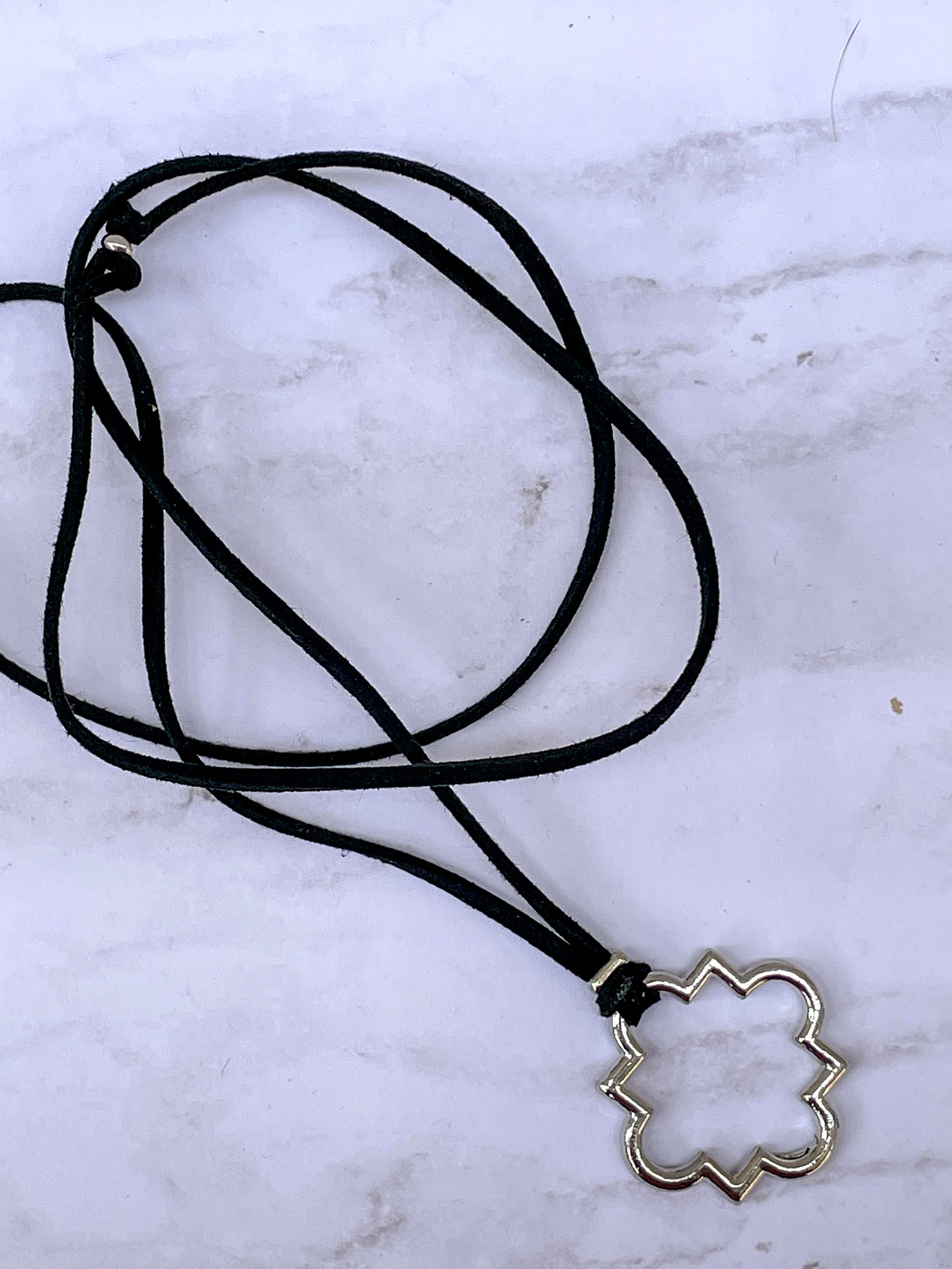 Quatrefoil Necklace Quatrefoil Pendant Silver Jewelry Etsy