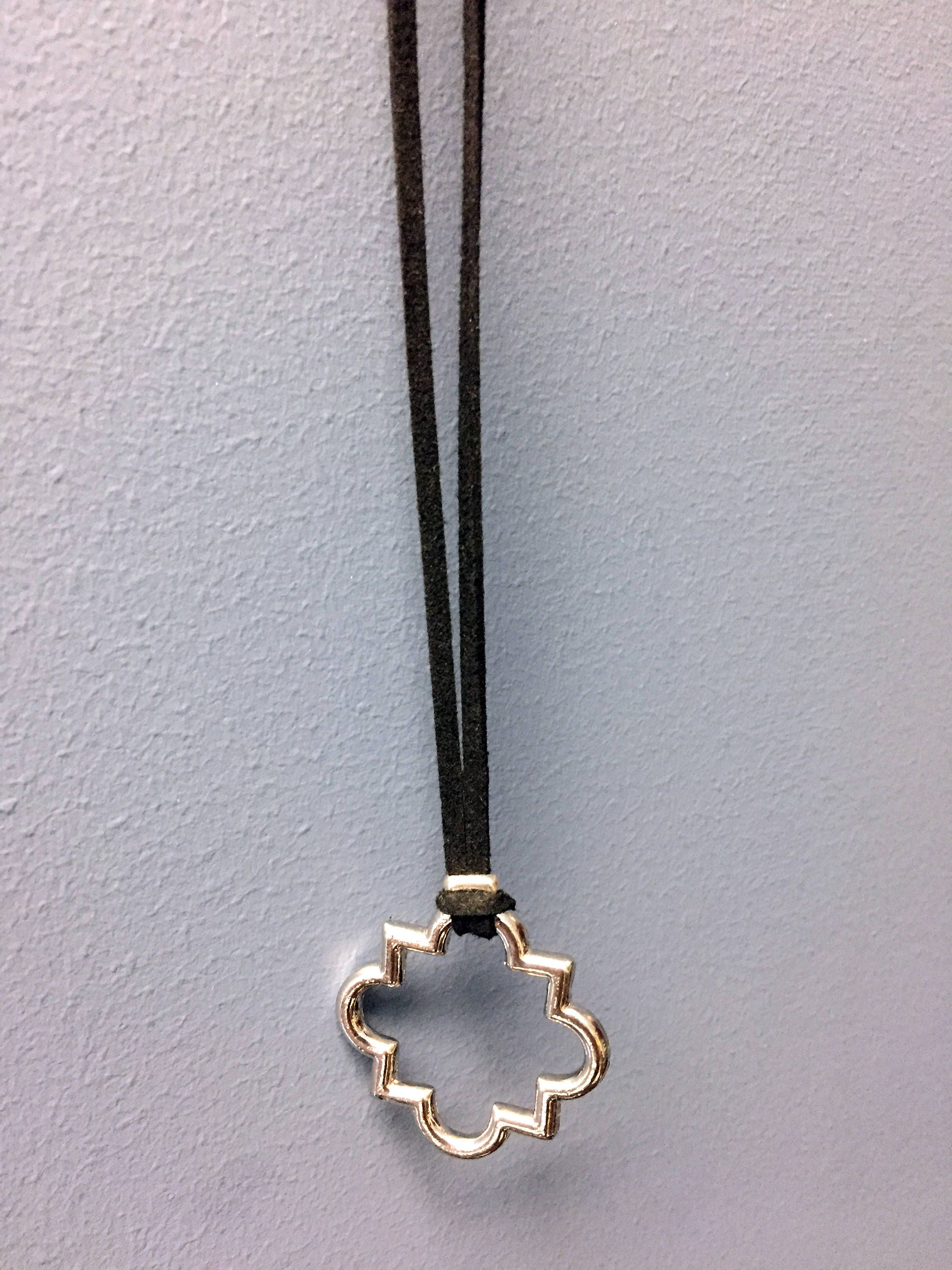 Quatrefoil Necklace Quatrefoil Pendant Silver Jewelry Etsy