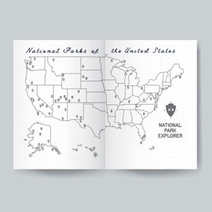 National Park map with National Parks plotted out and numbered on a USA map