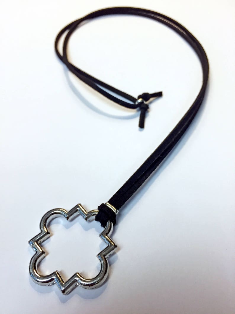 Quatrefoil Necklace Quatrefoil Pendant Silver Jewelry Etsy