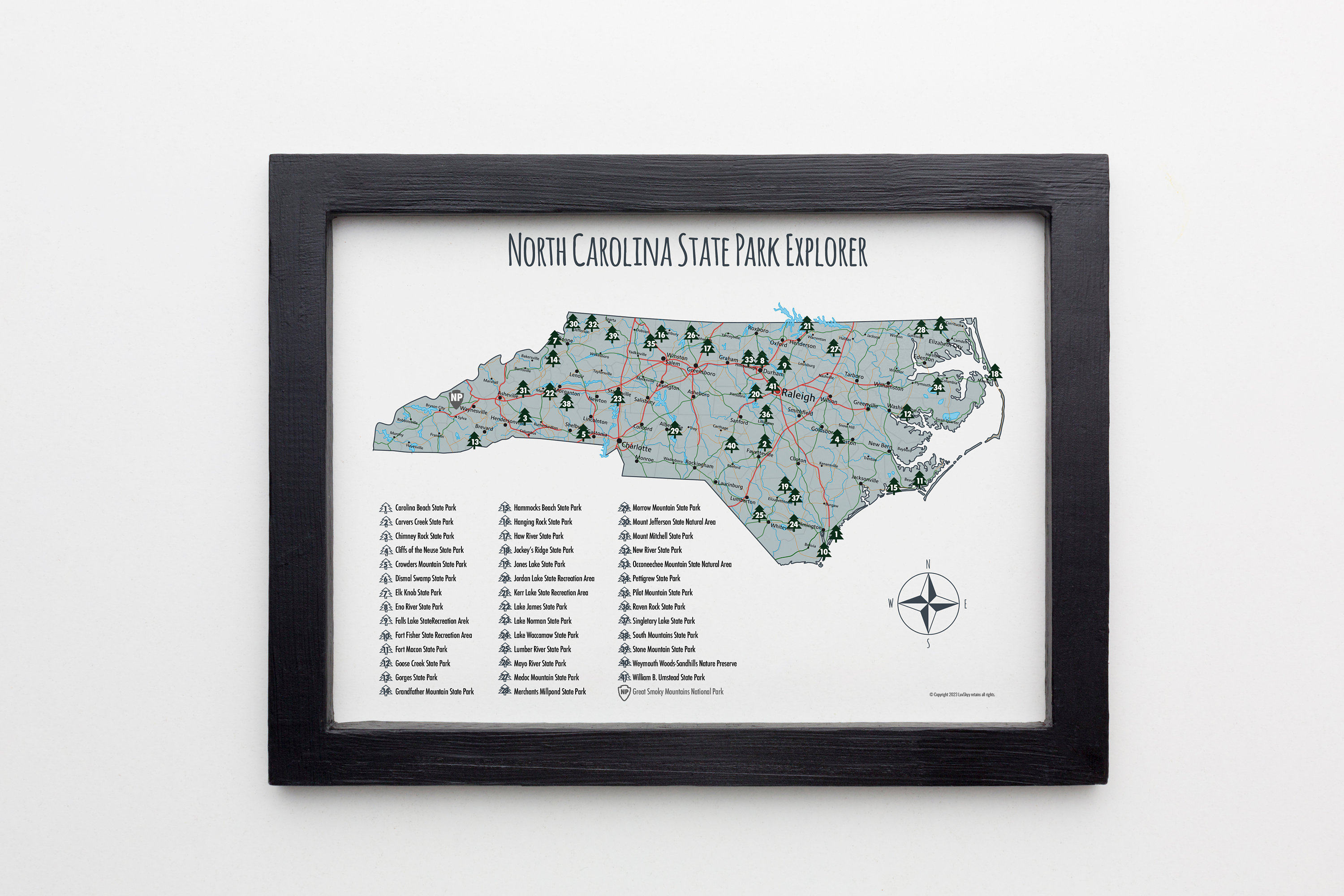North Carolina State Parks Map, North Carolina State Parks Checklist ...