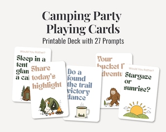 Printable Conversation and Activity Prompt Cards | Family Game, Kids & Teens Icebreakers, Camping Bach Activity Deck, Camp Classroom PDF
