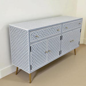 Marokkaanse Houten Consoletafel - Geometrische Handgemaakte Tafel voor de Hal