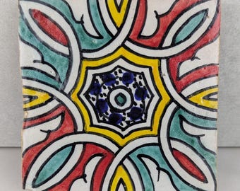 10 Moroccan Zellige Beldi Tiles 4"x4" – Handmade Ceramic Tiles for Bathroom & Kitchen