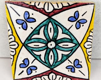 Carreaux Muraux Patchwork Mexicain Verna – 10x10 Cm, Multicolore, Brillant, 1m² (90 Pièces)