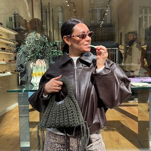 Crochet handbags made from t-shirt yarn/Collection: Seashell - Crochet handbags made from t-shirt yarn/Collection Seashell