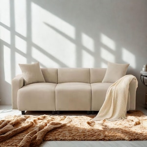 Modern 3-seater sofa – Elegant & comfortable sofa, soft cushions, stylish living room couch, modern home furniture