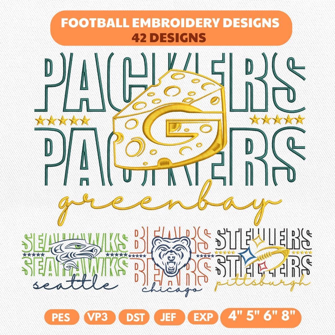 Football Embroidery Designs, Bundle 42 Designs Football Mascot ...