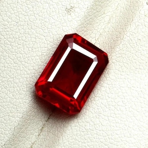 9.44 Ct Natural Mozambique Blood Red Emerald Cut Ruby Certified Loose Gemstone for jewelry making