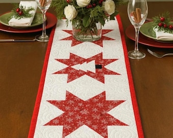 Christmas Table Runner Quilt Pattern PDF | Confident Beginner | Festive Xmas Patchwork Table Decor