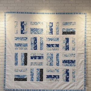 Jelly Roll Streifen Stitched Quilt Anleitung PDF | Einfach Projekt | Baby bis Queen Size | Baby Boy Quilt | Video Anleitungen