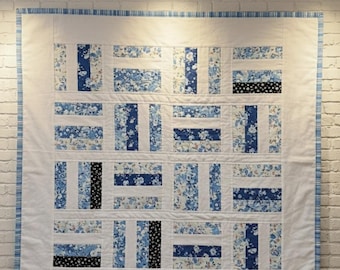 Jelly Roll Strip Pieced Quilt Pattern PDF | Easy Project | Baby to Queen Size | Baby Boy Quilt|Video Tutorials