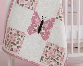 Butterfly Quilt PDF Pattern, Baby Playmat Throw (Digital Download)