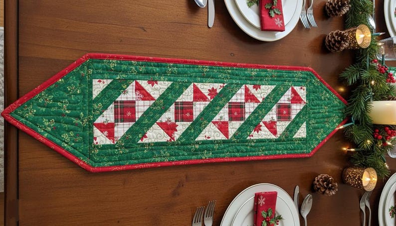 Twisted Pole Table Runner Quilt Pattern, Twisted Ribbon Beginner ...
