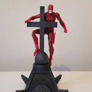 1/12 Action Figures Cross Base  Diorama Display for Mafex Daredevil Spiderman Figures 3d Print (FIGURE NOT İNCLUDED)