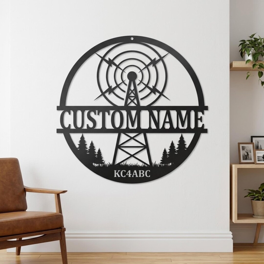 Example Vanity Call Sign Personalized Ham Radio Metal Sign, Custom Call Sign Wall Art, Amateur ...