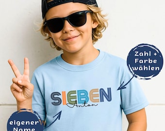 Personalized birthday shirt for girls & boys with name and number, birthday outfit, birthday child T-shirt 4 5 6 7 8 9 10 years