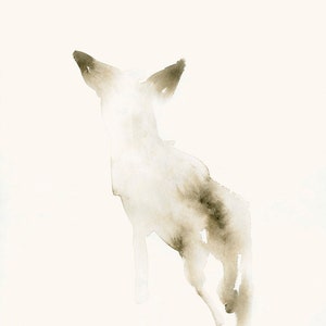 Animal Watercolor Artwork Snow Dog Fine Art Print from Original Watercolor