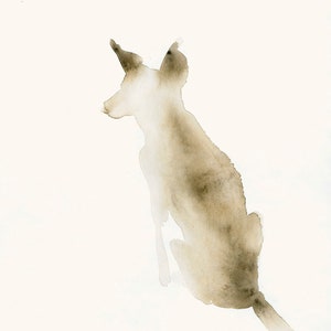 Animal Watercolor Artwork Snow Dog Fine Art Print from Original Watercolor