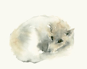 Wolf Aquarell Kunstdruck - Waldtiere Aquarellbilder, Tier Wand Deko