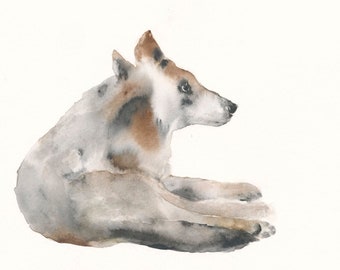 Wolf Original Watercolor Painting