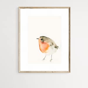 Rotkehlchen Aquarell Kunstdruck auf Büttenpapier
