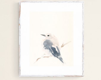 Pastel Colored Bird Watercolor Art Print