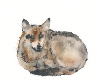 Wolf Art Watercolor - Woodland Animal Nursery Prints