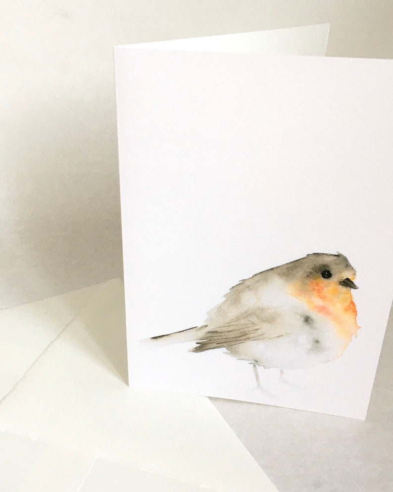 Bird Art Card Robin Blank Greeting Card - Etsy