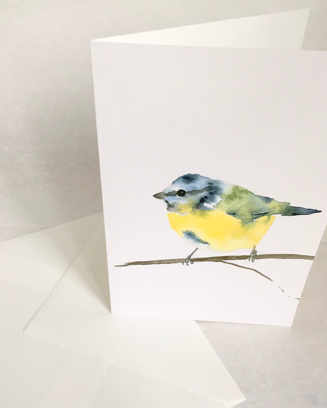 Bird Art Card Blue Tit Blank Greeting Card - Etsy