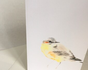 Bird Watercolor Card Yellow Bird