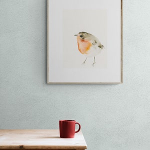 Red Robin Bird Watercolor Art Print image 2