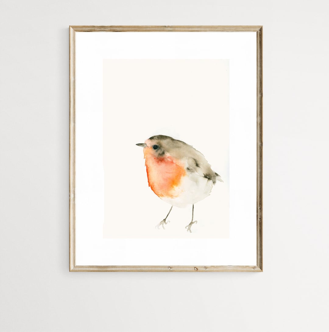 Robin Bird Watercolor Art Print - Etsy