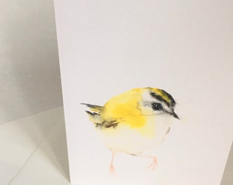 Bird Art Card Goldcrest Blank Greeting Card